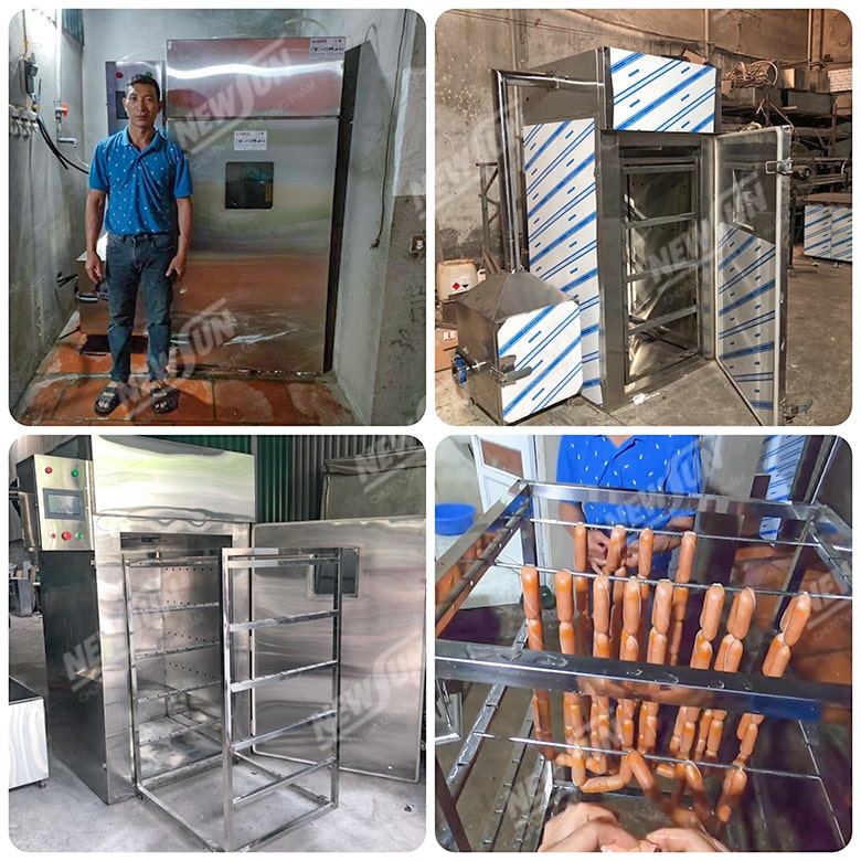 Khách hàng sử dụng máy xông khói xúc xích NEWSUN Khách hàng sử dụng máy xông khói xúc xích NEWSUN