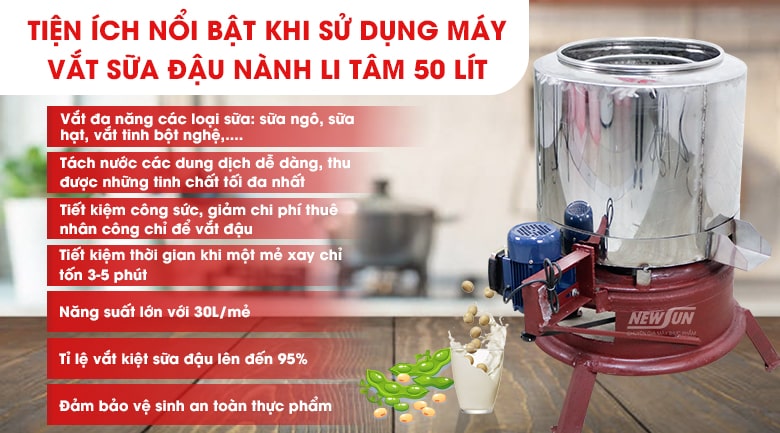 Vì sao nên đầu tư sử dụng máy vắt li tâm đậu nành 50 lít Vì sao nên đầu tư sử dụng máy vắt li tâm đậu nành 50 lít
