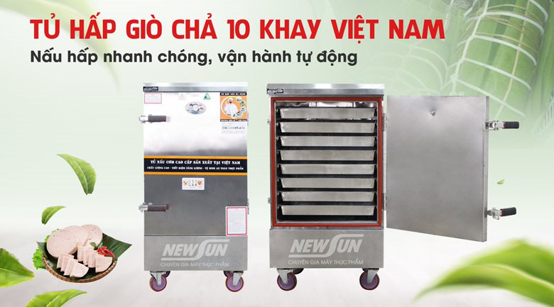 Tủ hấp giò chả 10 khay (60kg/mẻ) Tủ hấp giò chả 10 khay (60kg/mẻ)Tủ hấp giò chả 10 khay (60kg/mẻ)