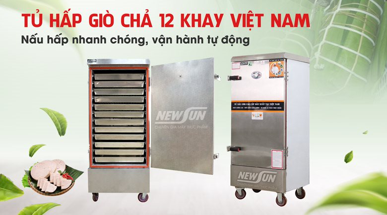 Tủ hấp giò chả 12 khay (72kg/mẻ)