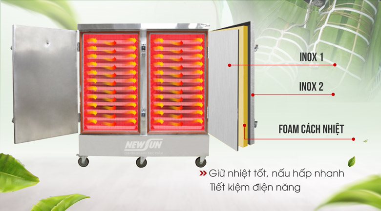 Thành tủ thiết kế 3 lớp dày dặn, cách nhiệt hiệu quả tối ưu