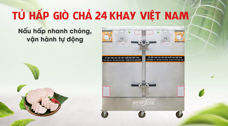 Tủ hấp giò chả 24 khay (144kg/mẻ)