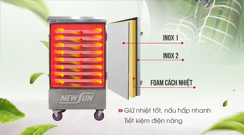 Thành tủ thiết kế 3 lớp dày dặn, cách nhiệt hiệu quả tối ưu