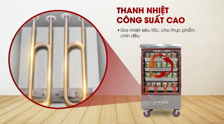 Hệ thống thanh nhiệt công suất cao, gia nhiệt nhanh chóng