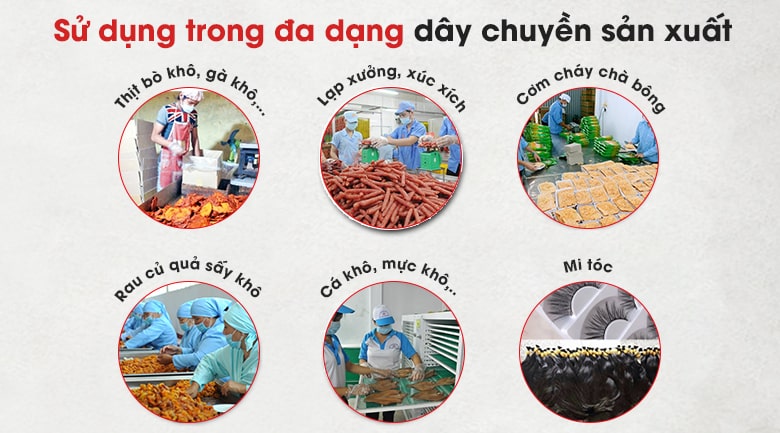 Tủ sấy lạp xưởng được ứng dụng trong nhiều dây chuyền sản xuất
