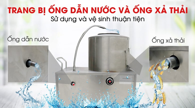 Trang bị đầu chờ ống nước dể dẫn nước từ nguồn lên vòi trên miệng máy Trang bị đầu chờ ống nước dể dẫn nước từ nguồn lên vòi trên miệng máy