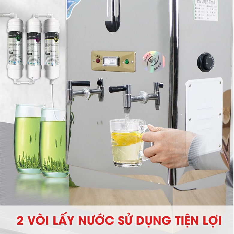 Trang bị 2 vòi lấy nước tiện lợi Trang bị 2 vòi lấy nước tiện lợi