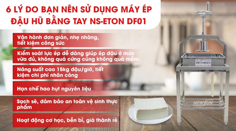 Máy ép đậu hũ bằng tay ETON-DF01 mang lại cho bạn giải pháp gì?