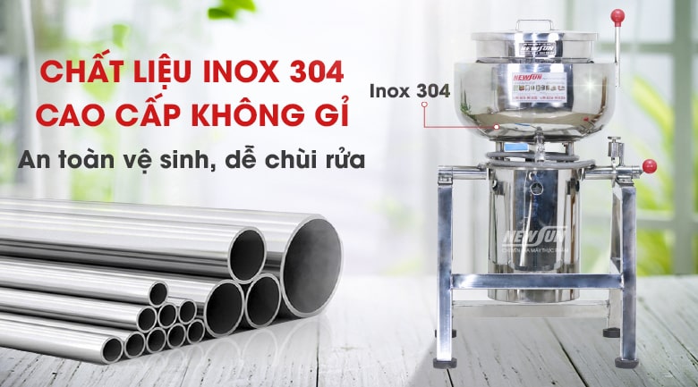 máy được làm 100% từ chất liệu inox 304 máy được làm 100% từ chất liệu inox 304