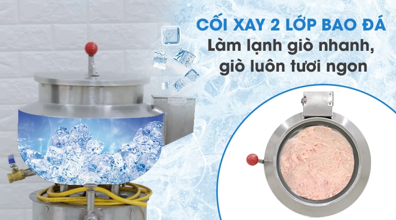 Cối xay dạng vòm, thiết kế 2 lớp bỏ đá giúp chà bông dai ngon