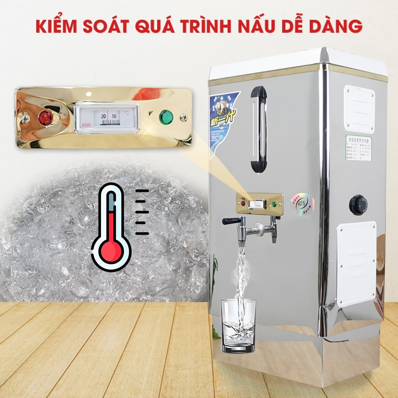 Đồng hồ báo nhiệt giúp kiểm soát nhiệt độ nước trong bình Đồng hồ báo nhiệt giúp kiểm soát nhiệt độ nước trong bình