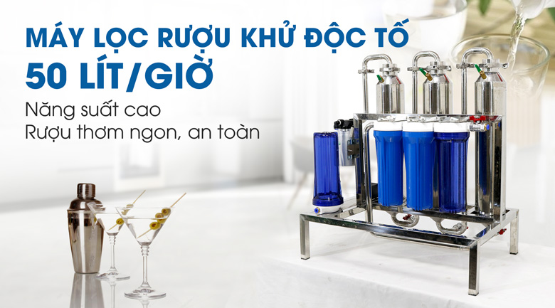 Máy lọc rượu khử độc tố 50l/h - Điện máy thực phẩm NEWSUN