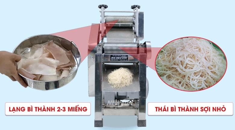 Máy tích hợp 2 tính năng: lạng bì và thái bì liên hoàn