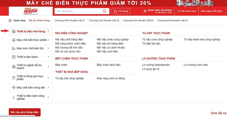 mở danh mục sản phẩm mở danh mục sản phẩm