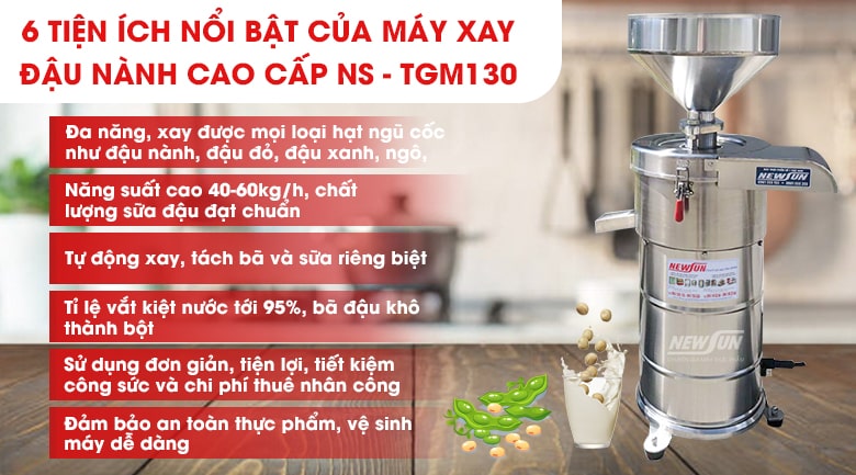 Máy xay đậu nành cao cấp NS-TGM130 - Giải pháp xay vắt đậu hiện đại số 1