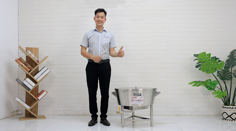 Ảnh thực tế chảo chiên dầu dùng điện phi 50