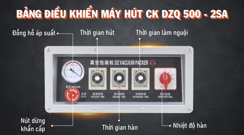 Bảng điều khiển máy hút chân không công nghiệp DZQ 500-2SA