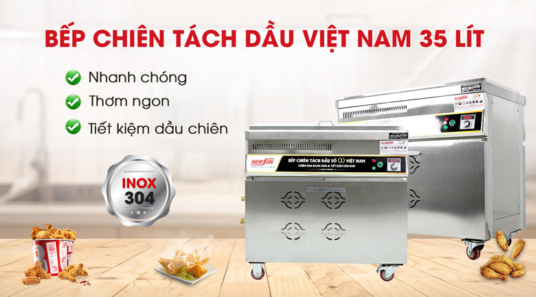 Bếp chiên tách dầu Việt Nam 35 lít NEWSUN (Inox 304) Bếp chiên tách dầu Việt Nam 35 lít NEWSUN (Inox 304)