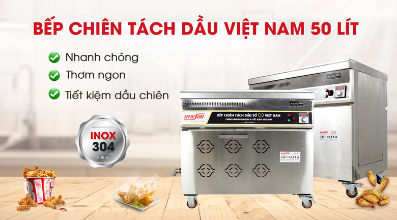 Bếp chiên tách dầu Việt Nam 50 lít NEWSUN (Inox 304) Bếp chiên tách dầu Việt Nam 50 lít NEWSUN (Inox 304)