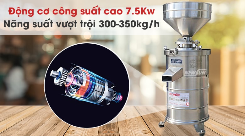 Máy được trang bị động cơ dây đồng, công suất cao 7,5kW