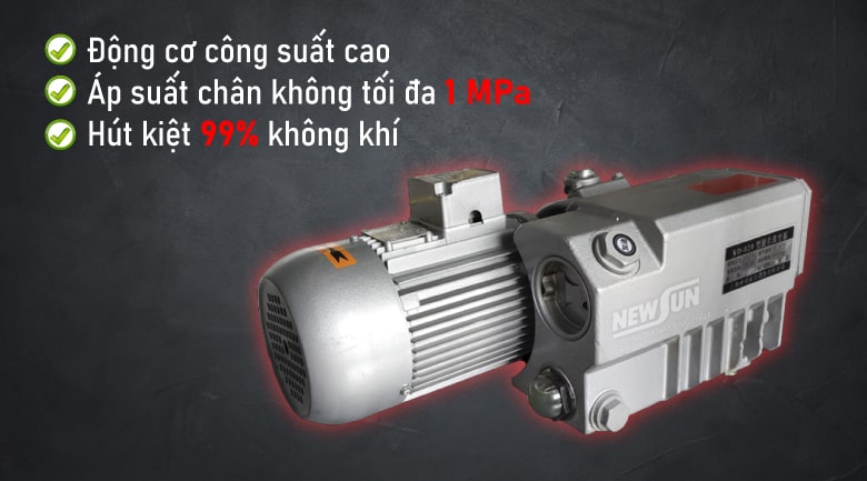 Động cơ công suất cao, hút kiệt không khí hiệu quả