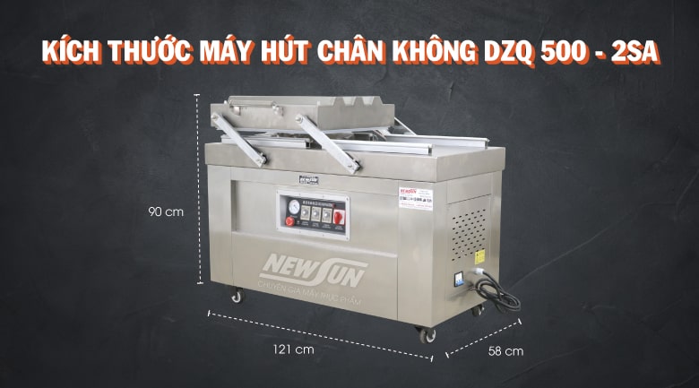 Máy hút chân không DZQ 500-2SA thiết kế chắc chắn, cao vừa tầm với