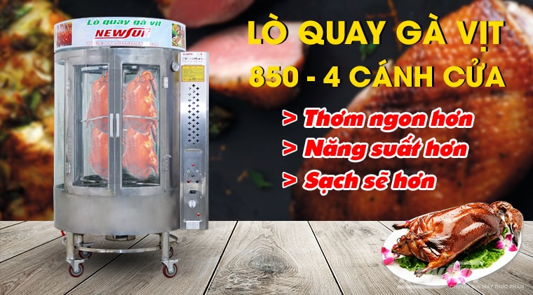 Lò quay gà vịt 850 4 cánh (dạng xoay)