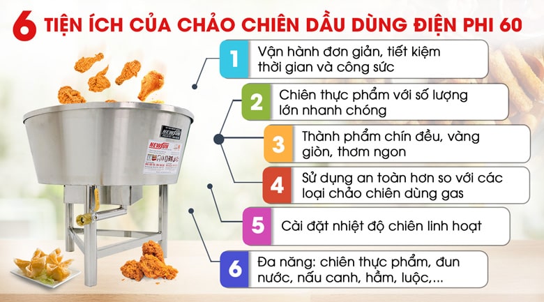 Lợi ích chảo chiên dầu dùng điện