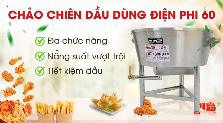 Chảo chiên dầu dùng điện phi 60