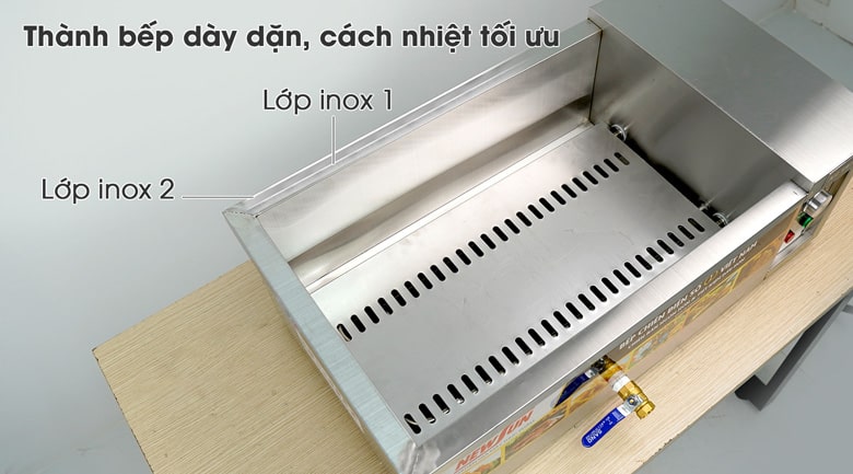 Thiết kế thành bếp tối ưu với 2 lớp inox cao cấp