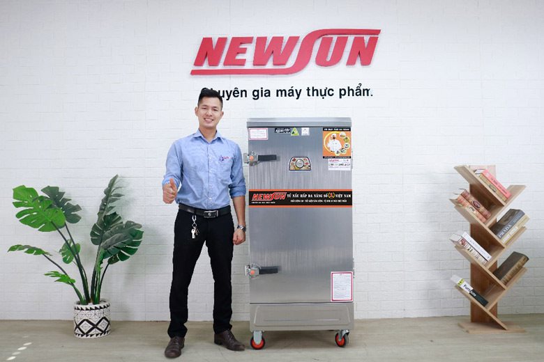 Hình ảnh thực tế tủ nấu cơm 12 khay dùng điện inox 201