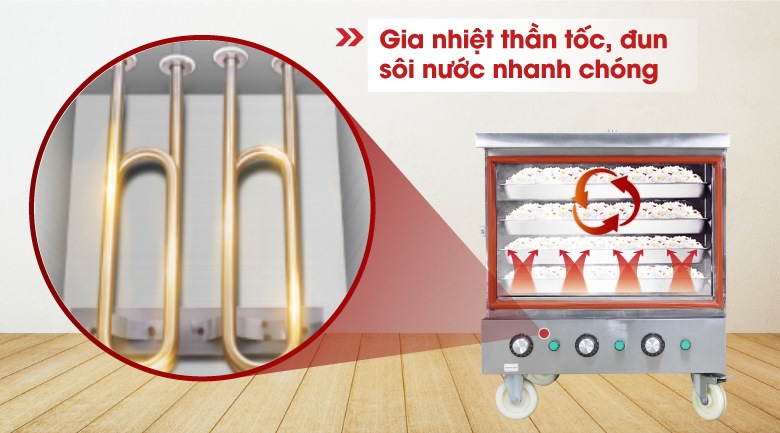 Thanh nhiệt công suất cao, nấu hấp thực phẩm nhanh chóng chín đều