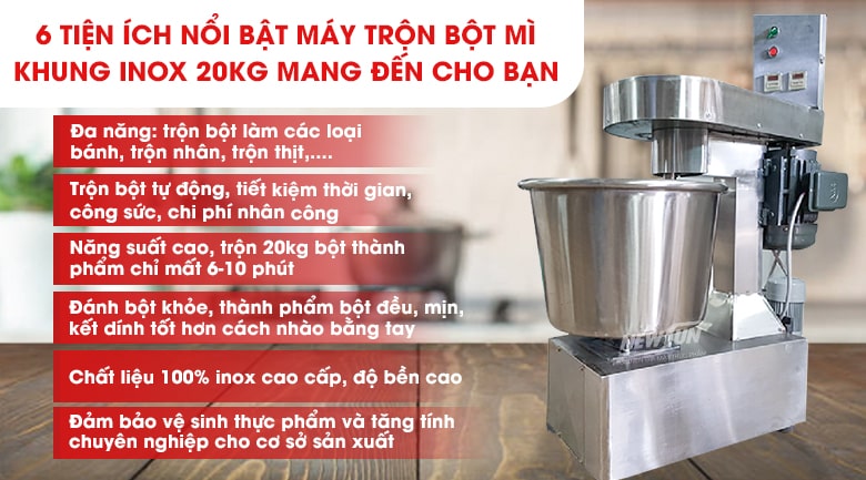 Máy trộn bột khung inox 20kg