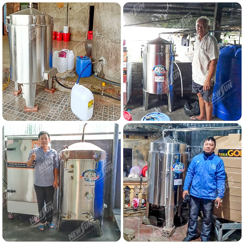 Khách hàng sử dụng nồi nấu rượu 