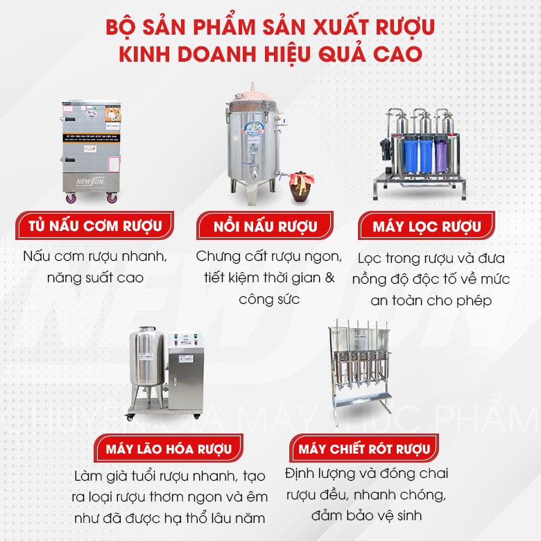 Bộ sản phẩm sản xuất rượu kinh doanh hiệu quả cao