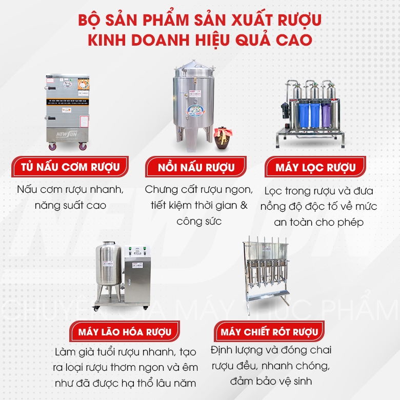 Bộ sản phẩm sản xuất rượu hiệu quả cao