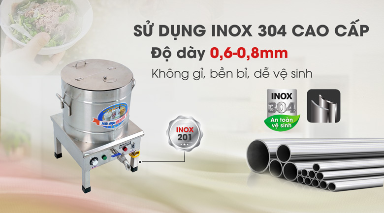 Chất liệu inox cao cấp, bền bỉ