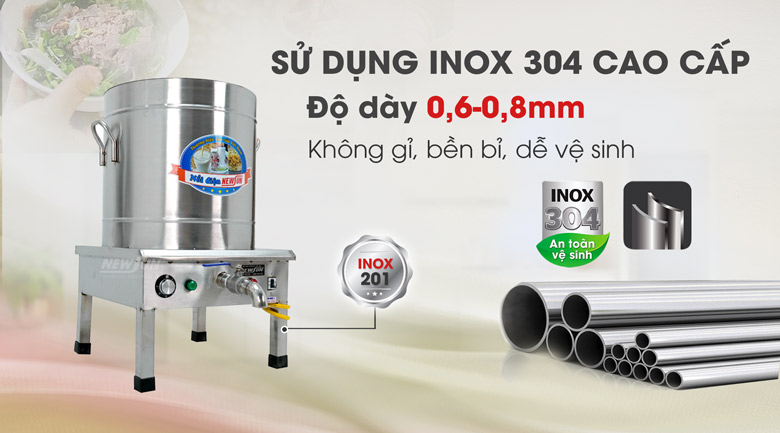 Chất liệu inox cao cấp, bền bỉ Chất liệu inox cao cấp, bền bỉ