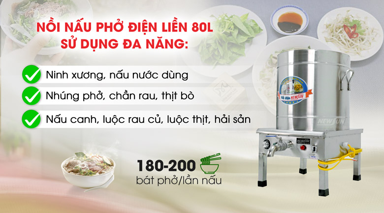 Ứng dụng của nồi phở điện liền 80 lít Ứng dụng của nồi phở điện liền 80 lít