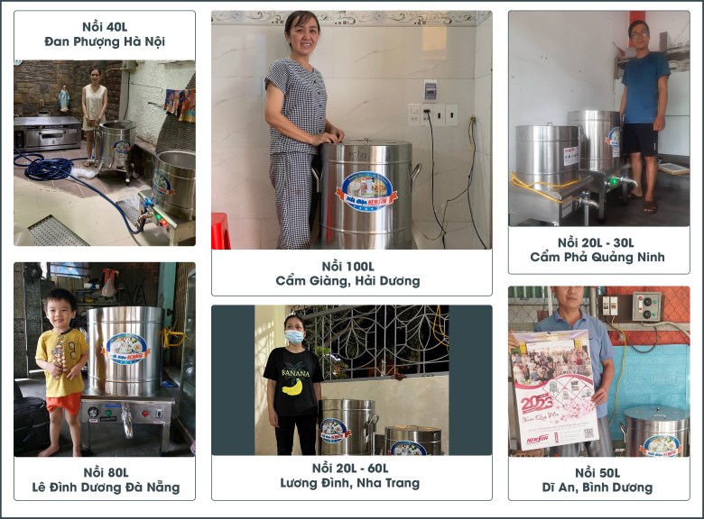 Khách hàng sử dụng nồi nấu phở điện liền NEWSUN