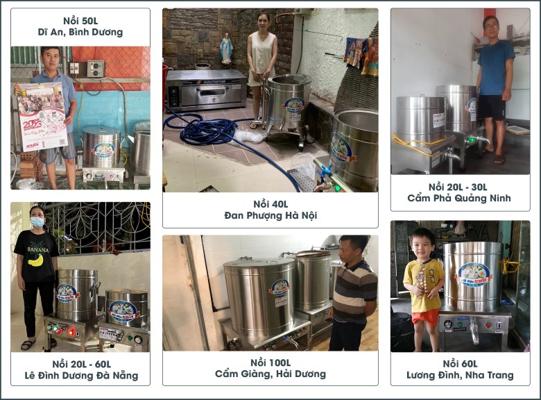 Khách hàng sử dụng nồi nấu phở điện liền NEWSUN
