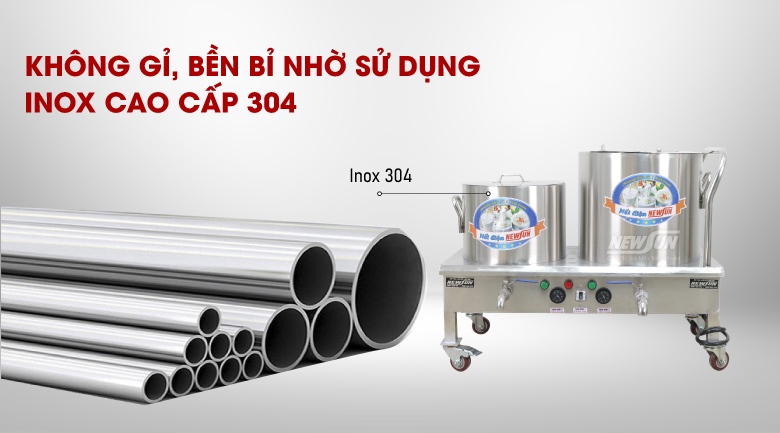Bền bỉ với chất liệu inox 304 cao cấp Bền bỉ với chất liệu inox 304 cao cấp