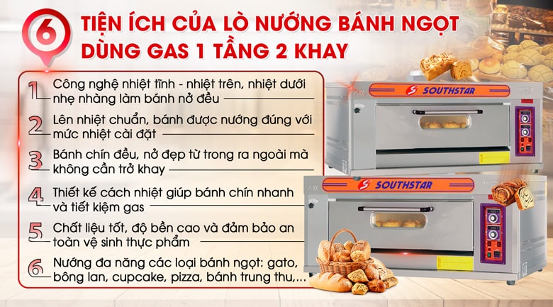 Những lợi ích của lò nướng bánh ngọt dùng điện 1 tầng 2 khay