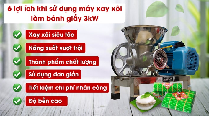 Máy xay xôi 3kW - Giải pháp hoàn hảo thay thế cách giã xôi thủ công
