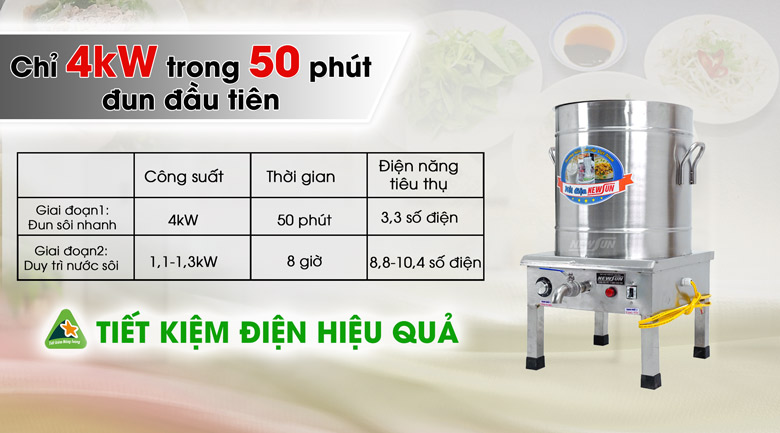Nồi nấu phở 60 lít tiết kiệm điện