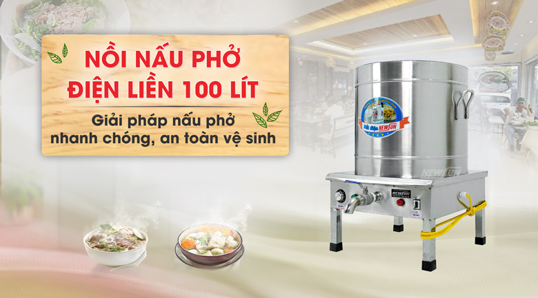 Nồi nấu phở điện liền 100 lít NEWSUN