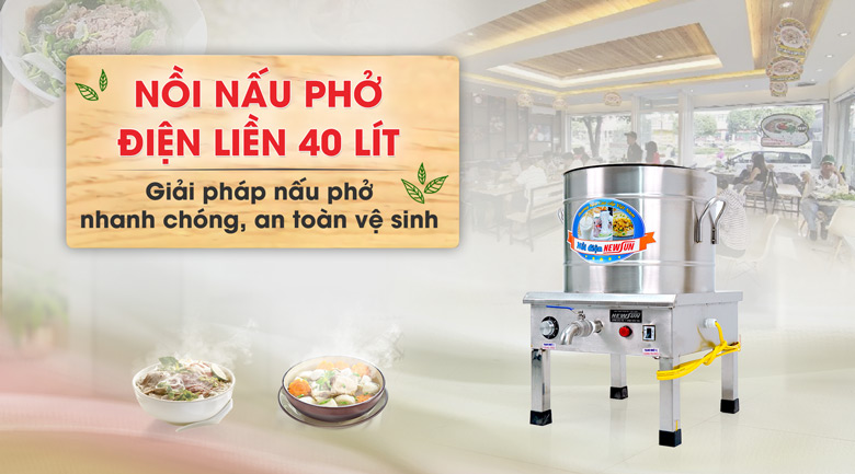 Nồi nấu phở điện liền 40 lít NEWSUN