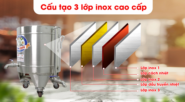 Thiết kế thành nồi dày dặn, cách nhiệt tốt