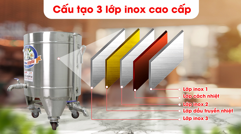 Thiết kế thành nồi dày dặn, cách nhiệt tốt