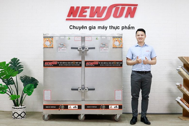 Hình ảnh thực tế tủ nấu cơm 24 khay dùng điện & gas Việt Nam 